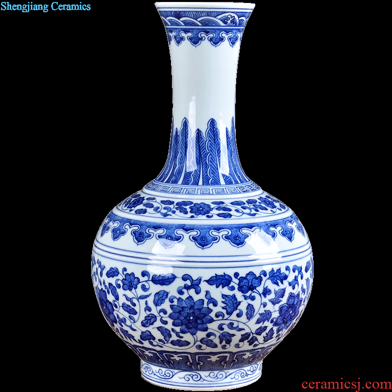 Jingdezhen big hand-painted ceramic vase and household decoration vase rich ancient frame contemporary sitting room ark furnishing articles