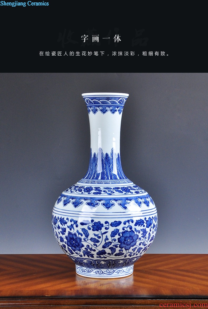 Jingdezhen big hand-painted ceramic vase and household decoration vase rich ancient frame contemporary sitting room ark furnishing articles