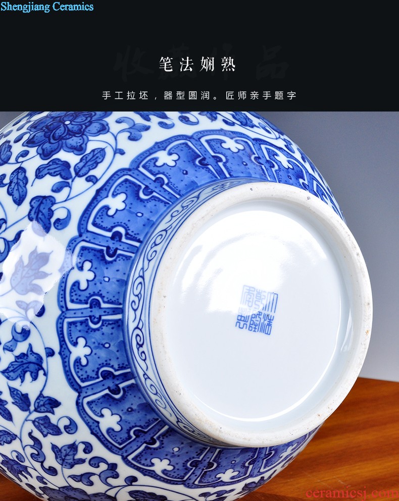 Jingdezhen big hand-painted ceramic vase and household decoration vase rich ancient frame contemporary sitting room ark furnishing articles