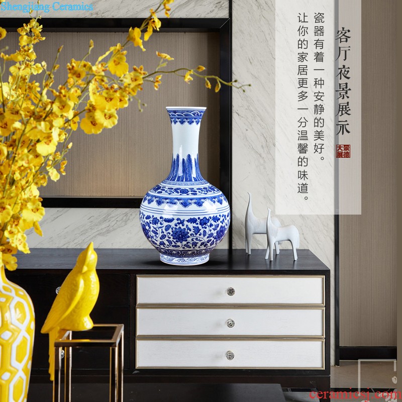 Jingdezhen big hand-painted ceramic vase and household decoration vase rich ancient frame contemporary sitting room ark furnishing articles