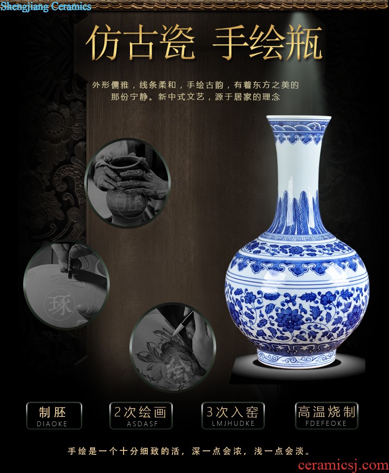 Jingdezhen big hand-painted ceramic vase and household decoration vase rich ancient frame contemporary sitting room ark furnishing articles