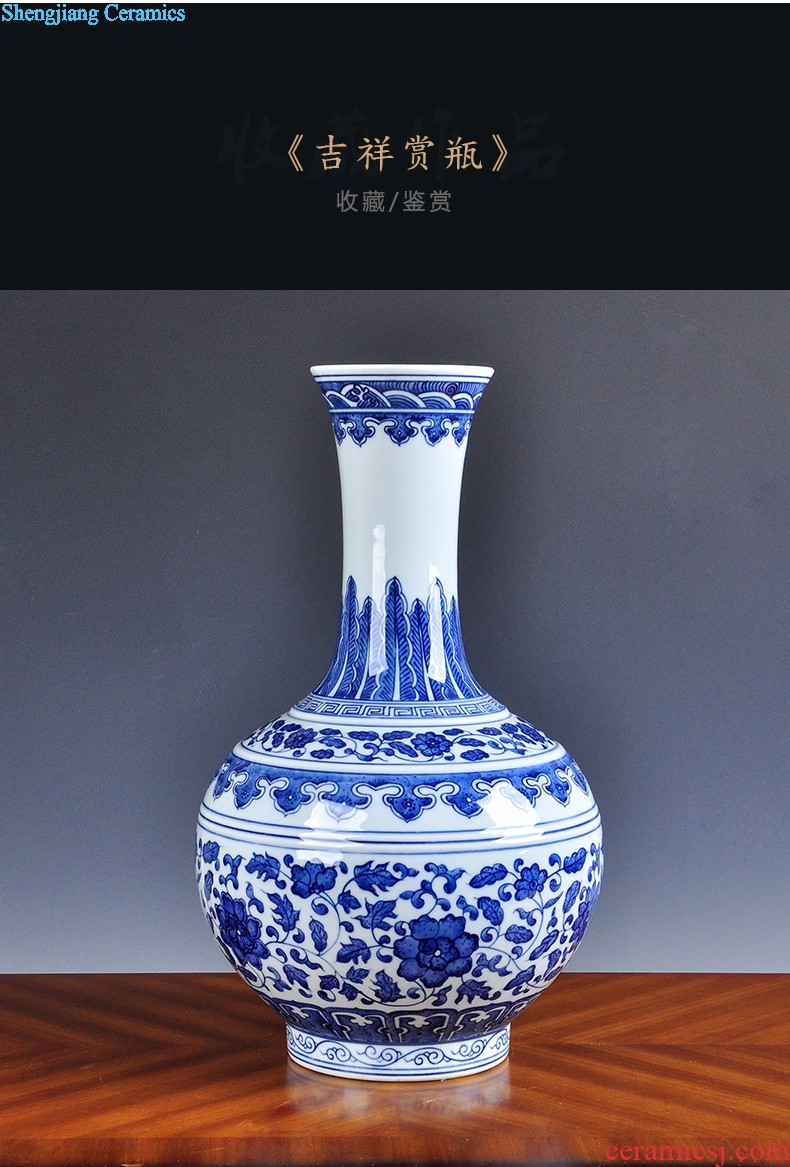 Jingdezhen big hand-painted ceramic vase and household decoration vase rich ancient frame contemporary sitting room ark furnishing articles