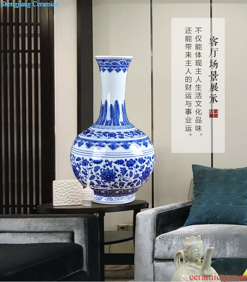 Jingdezhen big hand-painted ceramic vase and household decoration vase rich ancient frame contemporary sitting room ark furnishing articles