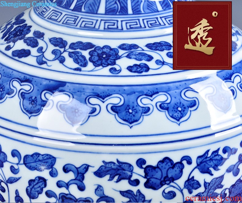 Jingdezhen big hand-painted ceramic vase and household decoration vase rich ancient frame contemporary sitting room ark furnishing articles