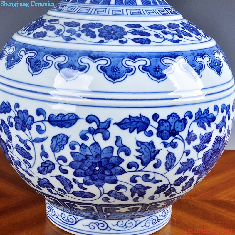 Jingdezhen big hand-painted ceramic vase and household decoration vase rich ancient frame contemporary sitting room ark furnishing articles