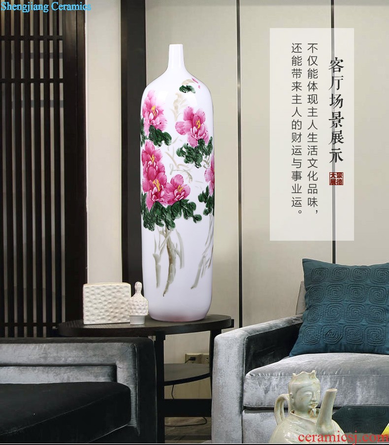 Chinese style antique ceramic vases, furnishing articles The sitting room floral dry flower porcelain vase TV ark adornment