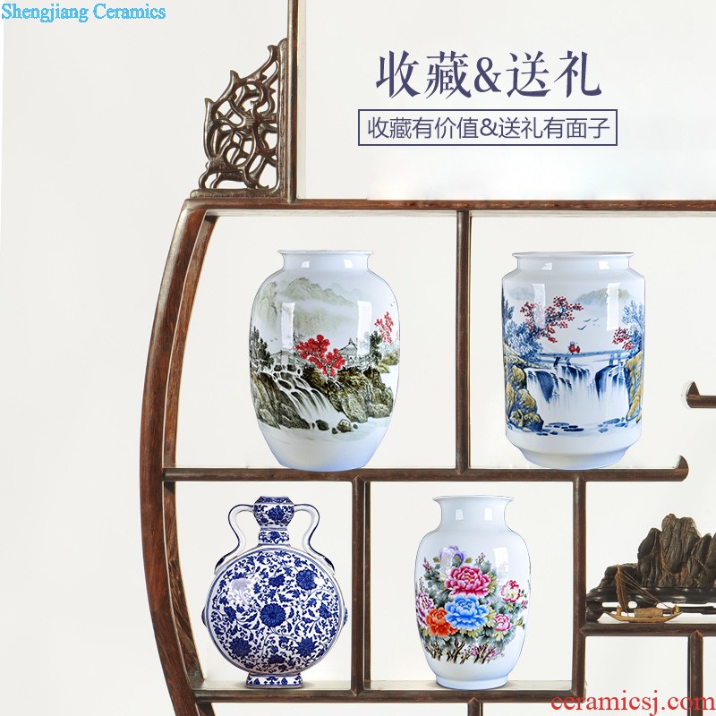Jingdezhen ceramic small portable caddy seal pot POTS home half jins to moistureproof puer tea POTS