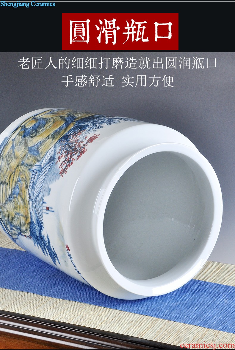 Large ceramic tea pot pu 'er tea extra large storage tanks scattered tea cake tea urn seal storage tank tank yard