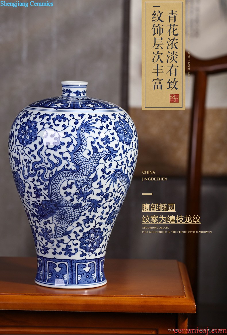 Master hand painted blue and white porcelain vase home sitting room porch decorate restoring ancient ways furnishing articles of jingdezhen ceramics vase