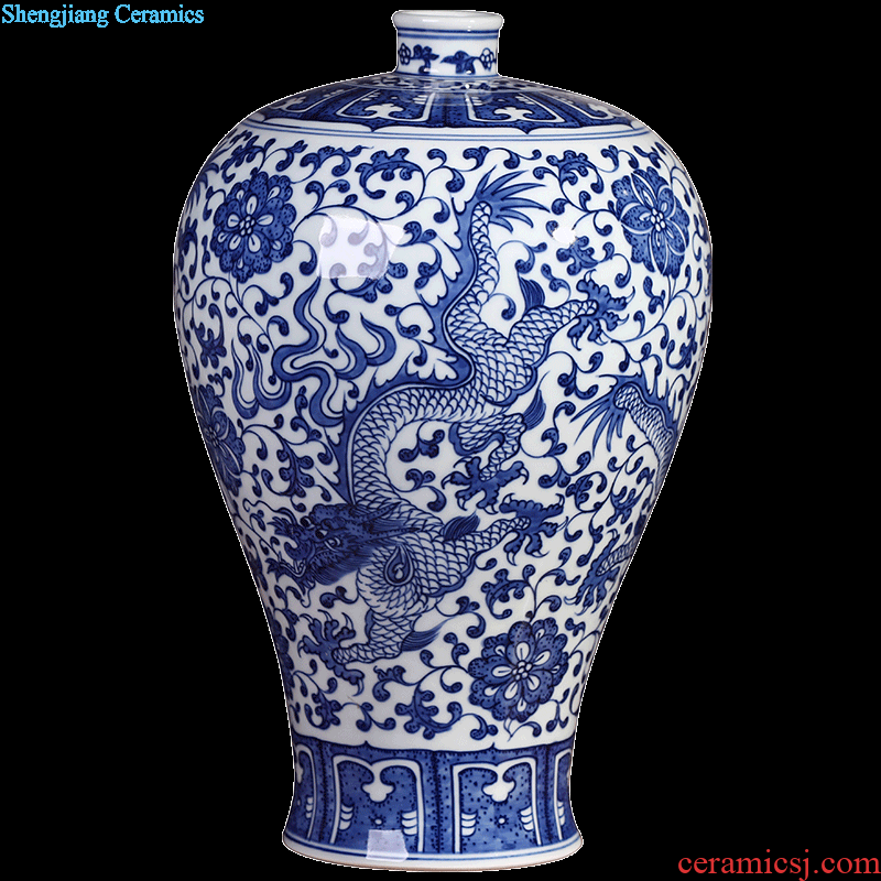 Master hand painted blue and white porcelain vase home sitting room porch decorate restoring ancient ways furnishing articles of jingdezhen ceramics vase