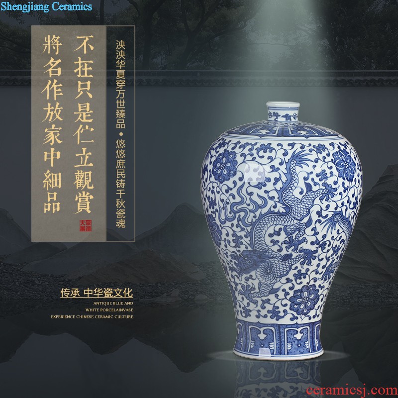 Master hand painted blue and white porcelain vase home sitting room porch decorate restoring ancient ways furnishing articles of jingdezhen ceramics vase