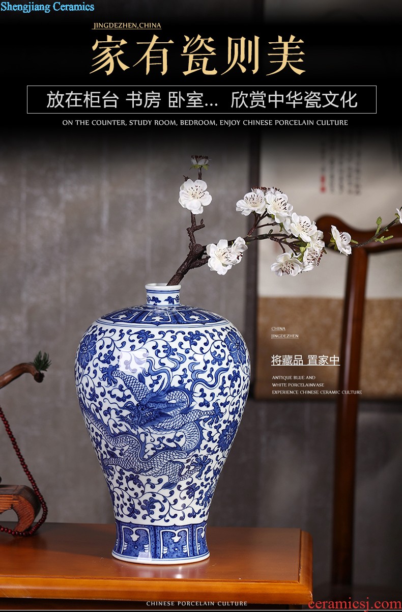 Master hand painted blue and white porcelain vase home sitting room porch decorate restoring ancient ways furnishing articles of jingdezhen ceramics vase