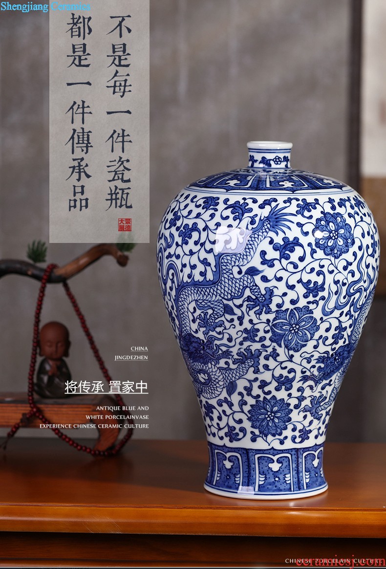 Master hand painted blue and white porcelain vase home sitting room porch decorate restoring ancient ways furnishing articles of jingdezhen ceramics vase