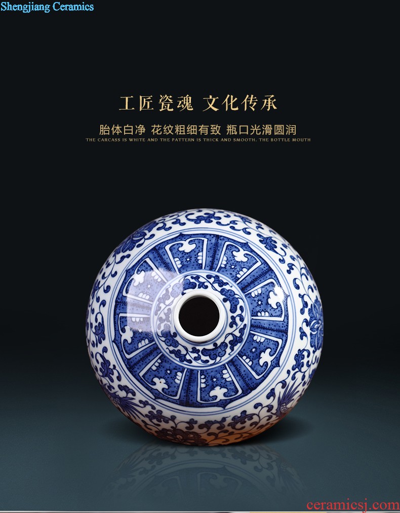 Master hand painted blue and white porcelain vase home sitting room porch decorate restoring ancient ways furnishing articles of jingdezhen ceramics vase