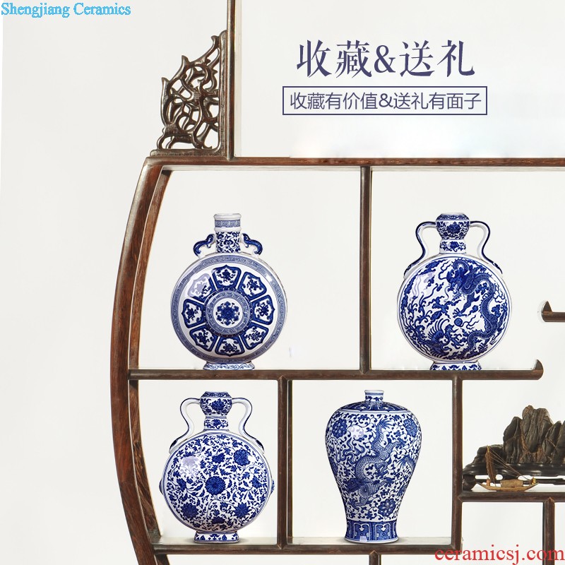 Master hand painted blue and white porcelain vase home sitting room porch decorate restoring ancient ways furnishing articles of jingdezhen ceramics vase