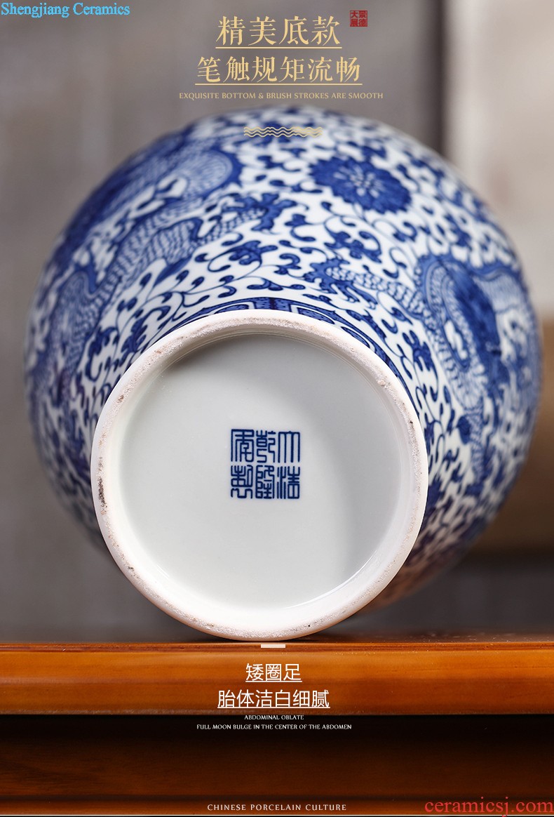 Master hand painted blue and white porcelain vase home sitting room porch decorate restoring ancient ways furnishing articles of jingdezhen ceramics vase