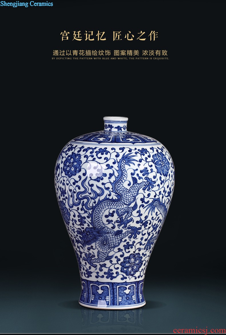 Master hand painted blue and white porcelain vase home sitting room porch decorate restoring ancient ways furnishing articles of jingdezhen ceramics vase