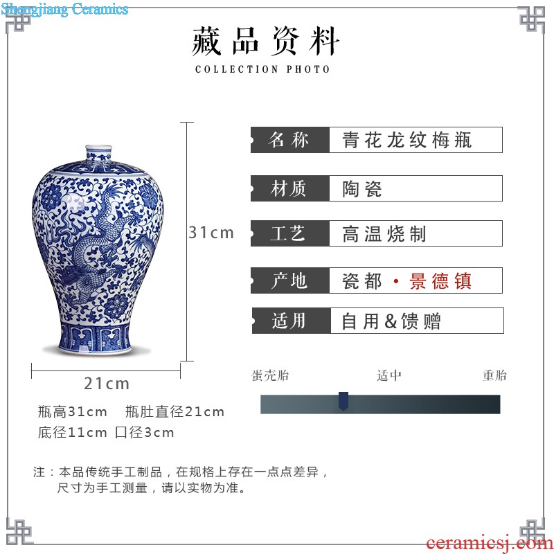 Master hand painted blue and white porcelain vase home sitting room porch decorate restoring ancient ways furnishing articles of jingdezhen ceramics vase