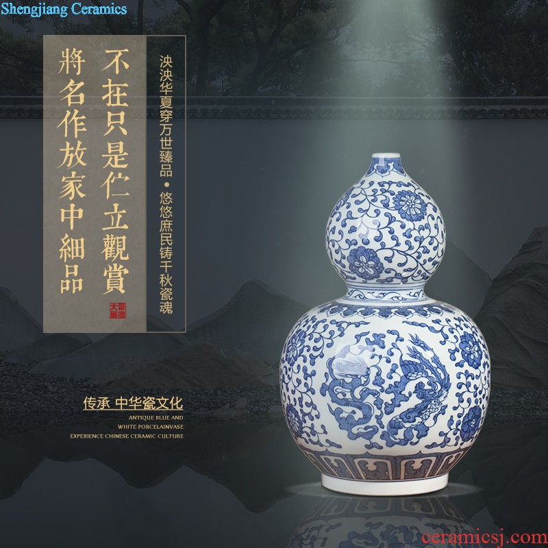 A large box of jingdezhen ceramic tea caddy hand-painted storage POTS of blue and white porcelain POTS sealed storage POTS