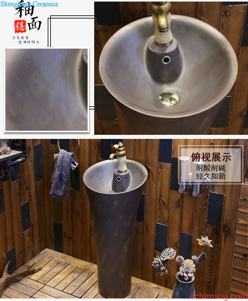 Jia depot outdoor balcony column basin sinks Ceramic basin bathroom floor vertical integration the sink