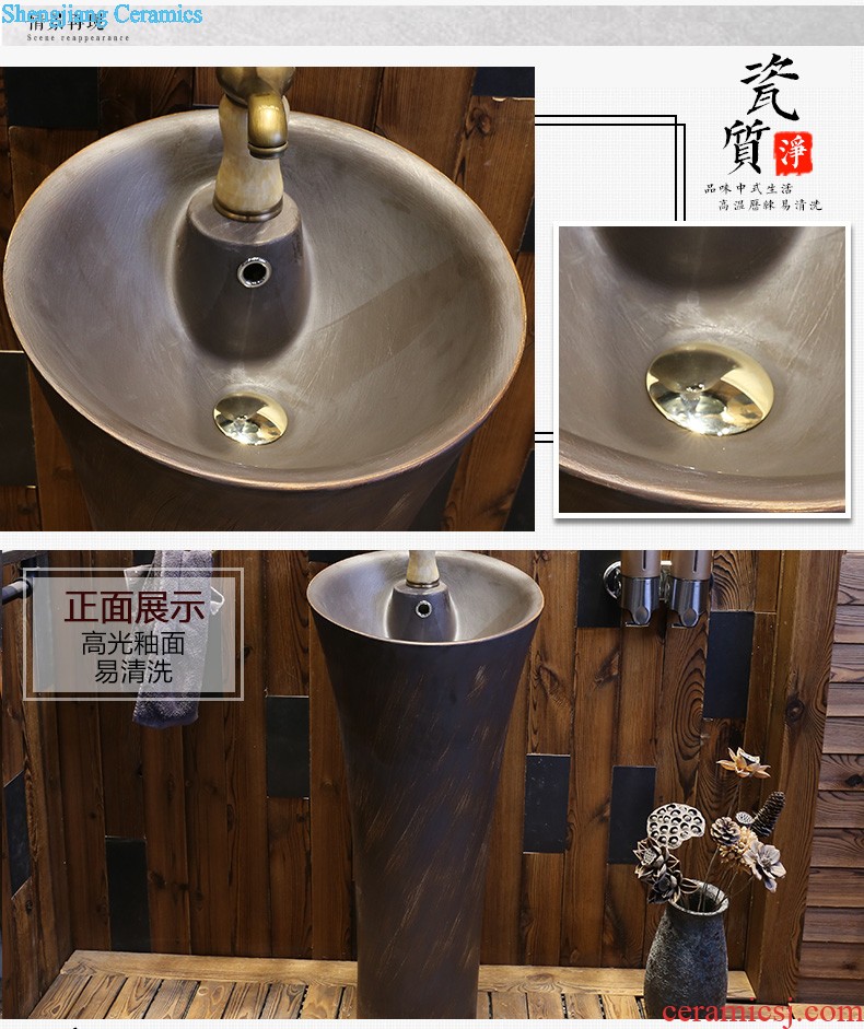 Jia depot outdoor balcony column basin sinks Ceramic basin bathroom floor vertical integration the sink