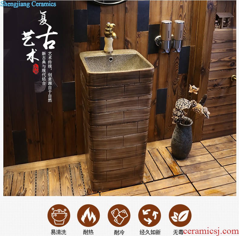 Jia depot ceramic lavatory small family counters are restoring ancient ways The balcony bathroom floor pillar basin