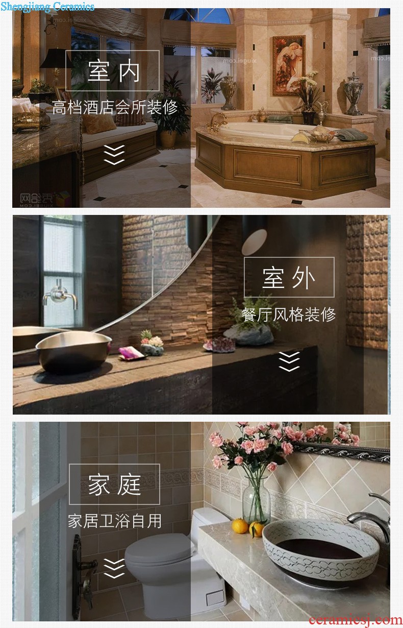 Jia depot ceramic column basin one-piece lavatory floor balcony toilet lavabo conjoined restoring ancient ways