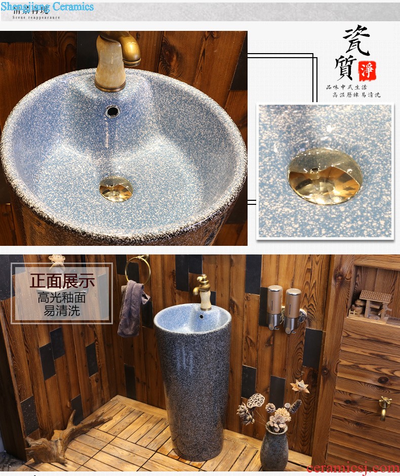 Jia depot ceramic column basin one lavatory floor toilet lavabo balcony small family of the basin that wash a face