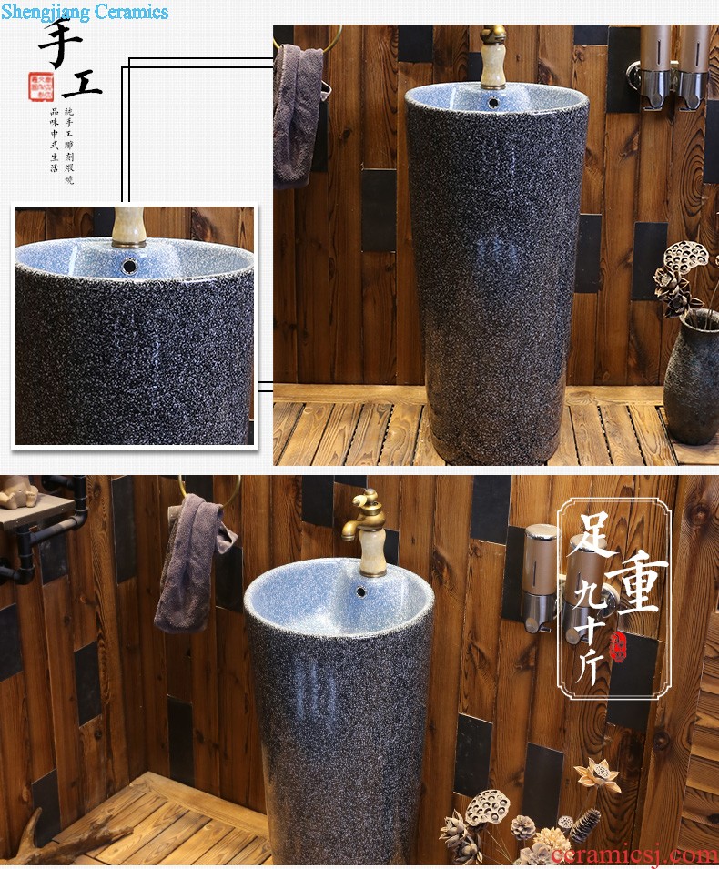 Jia depot ceramic column basin one lavatory floor toilet lavabo balcony small family of the basin that wash a face