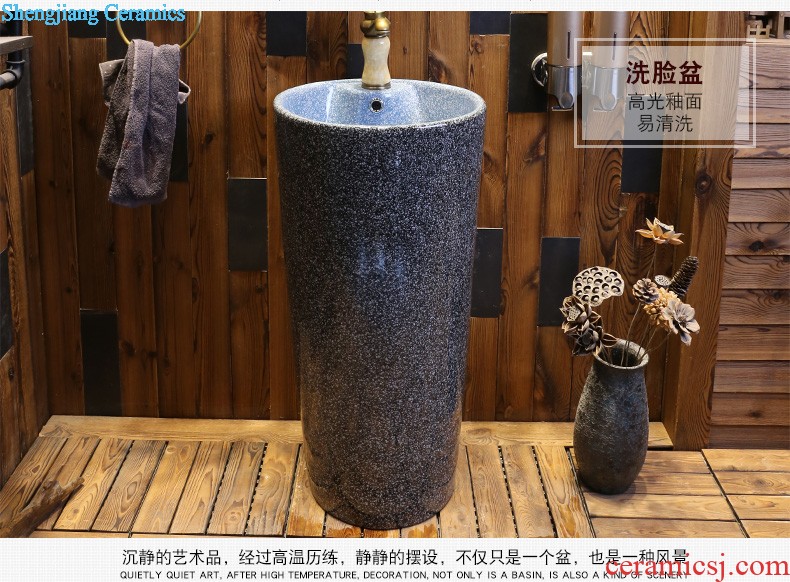 Jia depot ceramic column basin one lavatory floor toilet lavabo balcony small family of the basin that wash a face