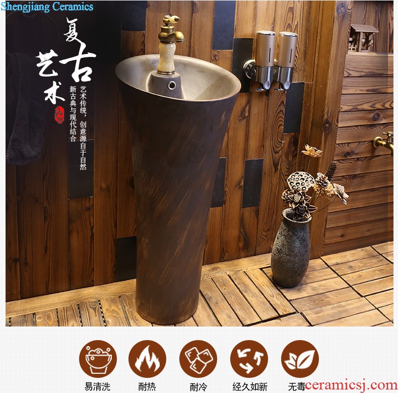 Jia depot outdoor balcony column basin sinks Ceramic basin bathroom floor vertical integration the sink