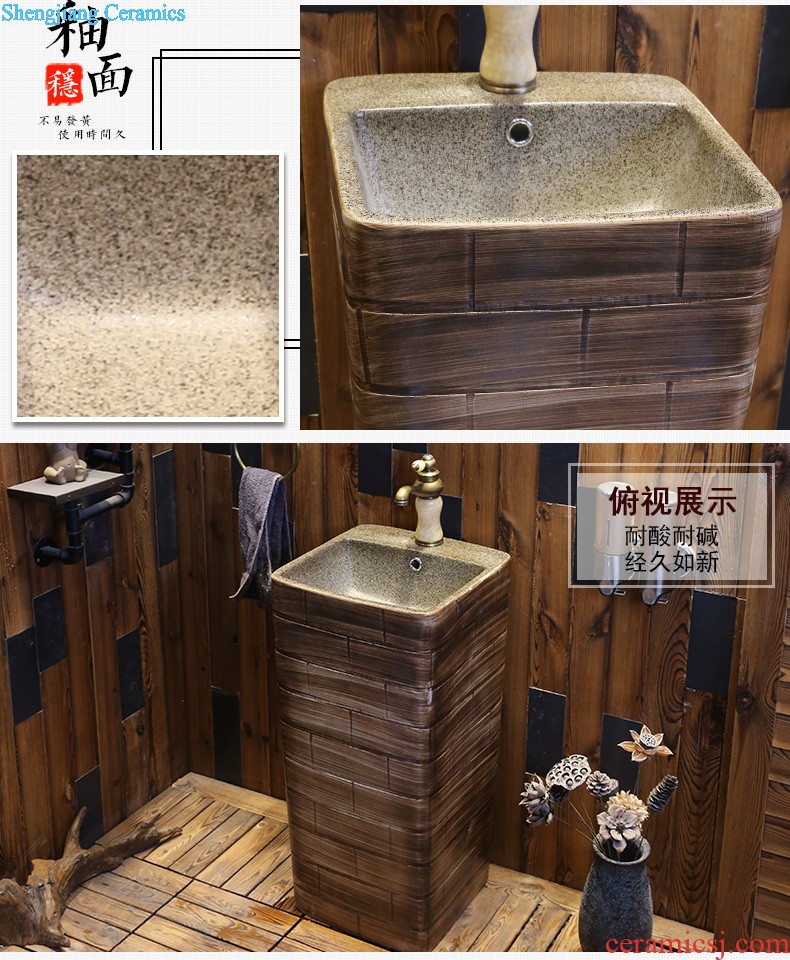 Jia depot ceramic lavatory small family counters are restoring ancient ways The balcony bathroom floor pillar basin