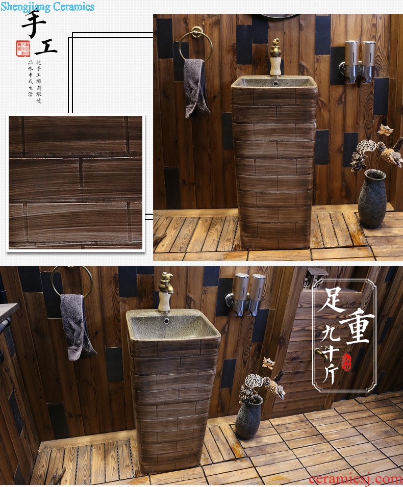 Jia depot ceramic lavatory small family counters are restoring ancient ways The balcony bathroom floor pillar basin