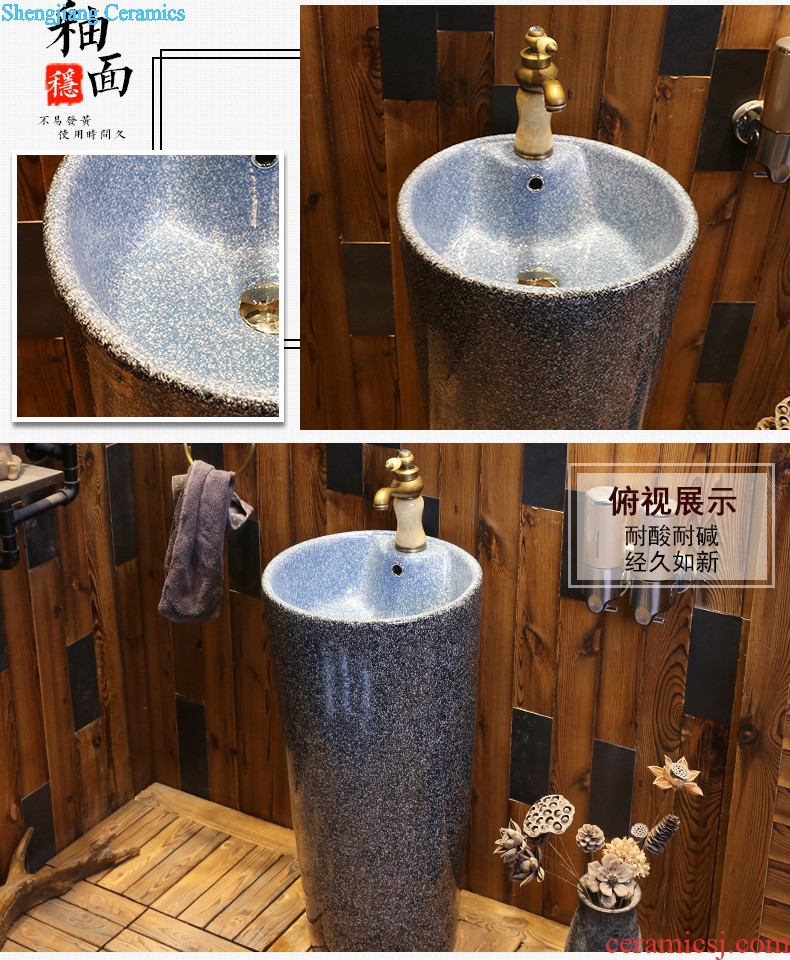 Jia depot ceramic column basin one lavatory floor toilet lavabo balcony small family of the basin that wash a face