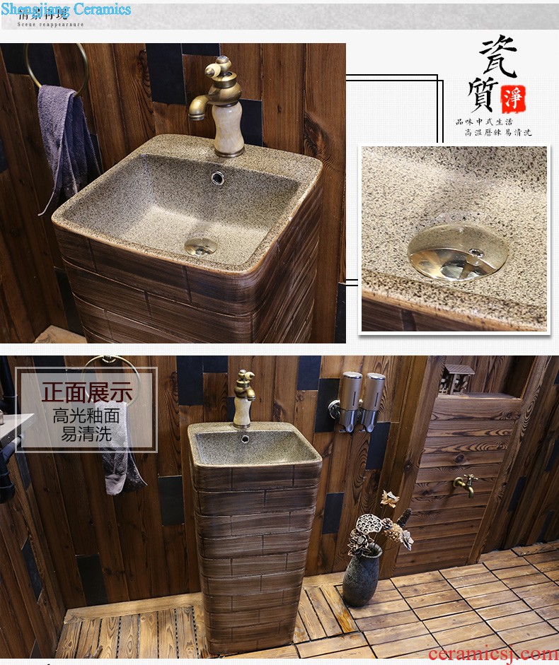 Jia depot ceramic lavatory small family counters are restoring ancient ways The balcony bathroom floor pillar basin