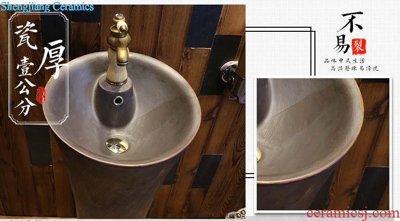 Jia depot outdoor balcony column basin sinks Ceramic basin bathroom floor vertical integration the sink