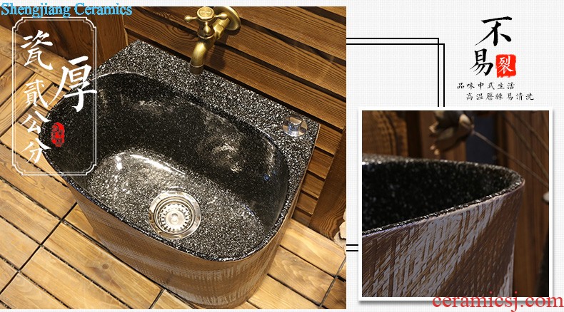 Jia depot Wash basin of the balcony floor mop pool ceramic small rectangle bathroom sink mop pool