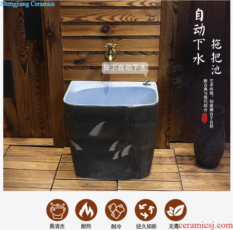 Jia depot outdoor balcony column basin sinks Ceramic basin bathroom floor vertical integration the sink