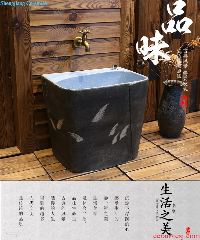 Jia depot outdoor balcony column basin sinks Ceramic basin bathroom floor vertical integration the sink