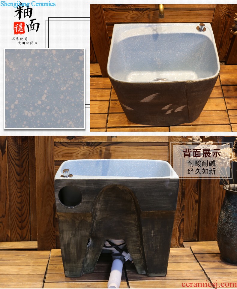 Jia depot outdoor balcony column basin sinks Ceramic basin bathroom floor vertical integration the sink