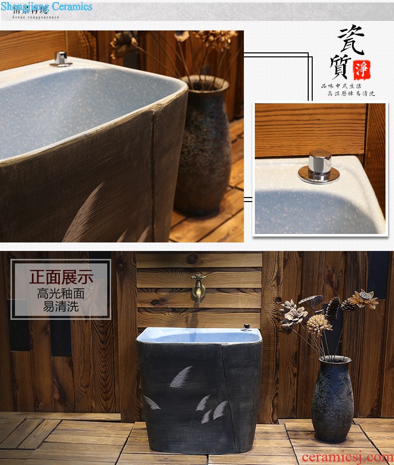 Jia depot outdoor balcony column basin sinks Ceramic basin bathroom floor vertical integration the sink