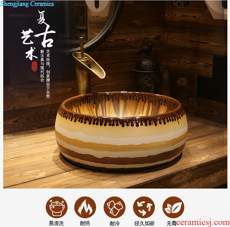 Jia depot lavatory stage basin sink oval ceramic art basin water basin household restoring ancient ways