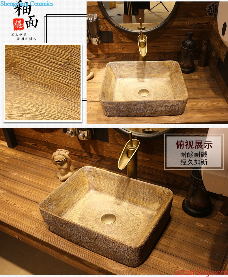 Jia depot lavabo Chinese ceramic art Lavatory oval wei yu the stage basin archaize basin of household