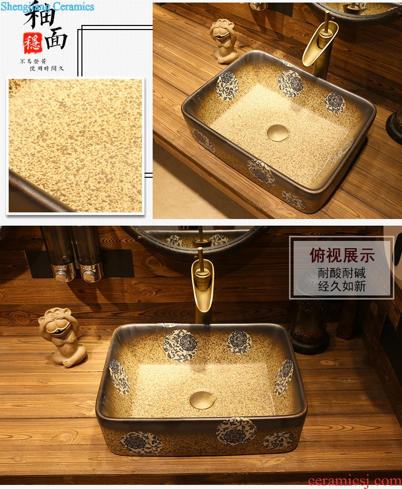 Jia depot Chinese wash basin ceramic toilet lavatory art stage basin restoring ancient ways round the sink