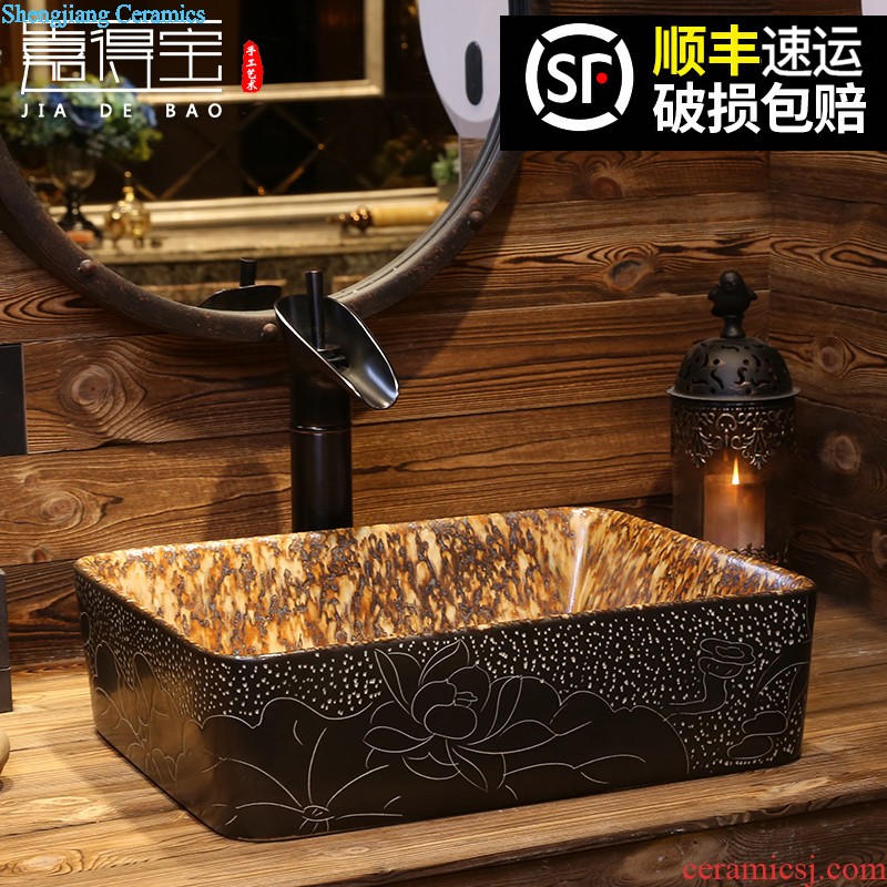 Jia depot on the blue and white basin of jingdezhen ceramic lavatory basin of Chinese style basin small art square the sink