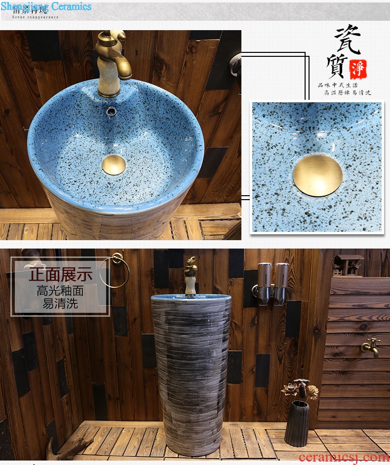 Jia depot ceramic column type lavatory toilet lavabo integrated basin basin of the balcony floor pillar