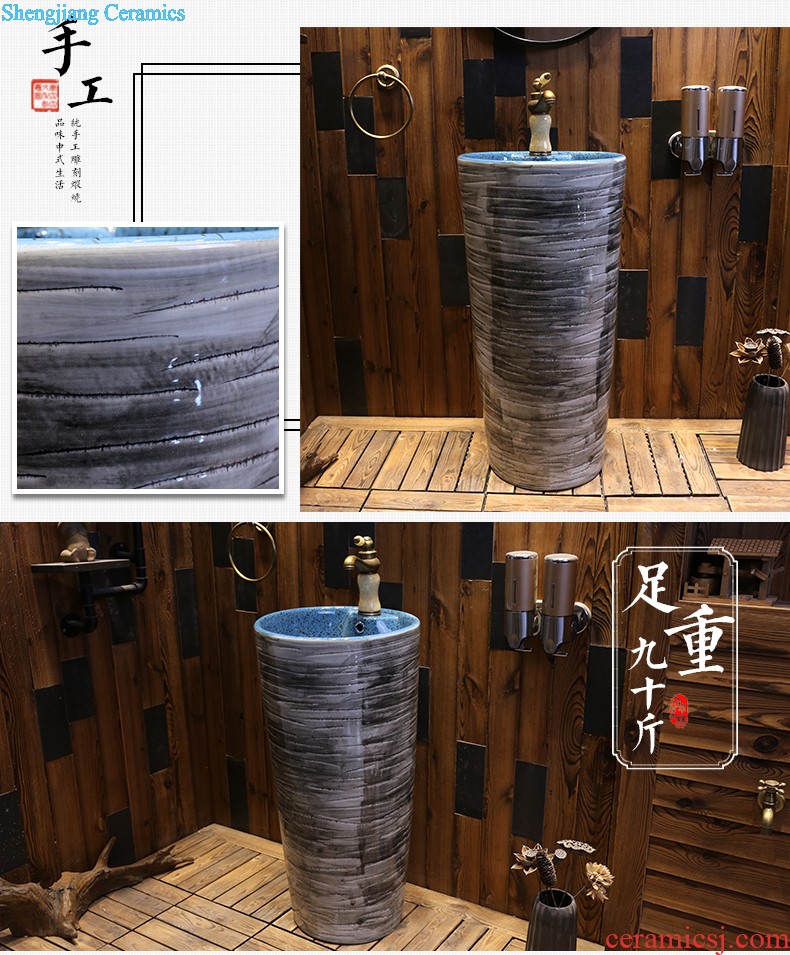 Jia depot ceramic column type lavatory toilet lavabo integrated basin basin of the balcony floor pillar