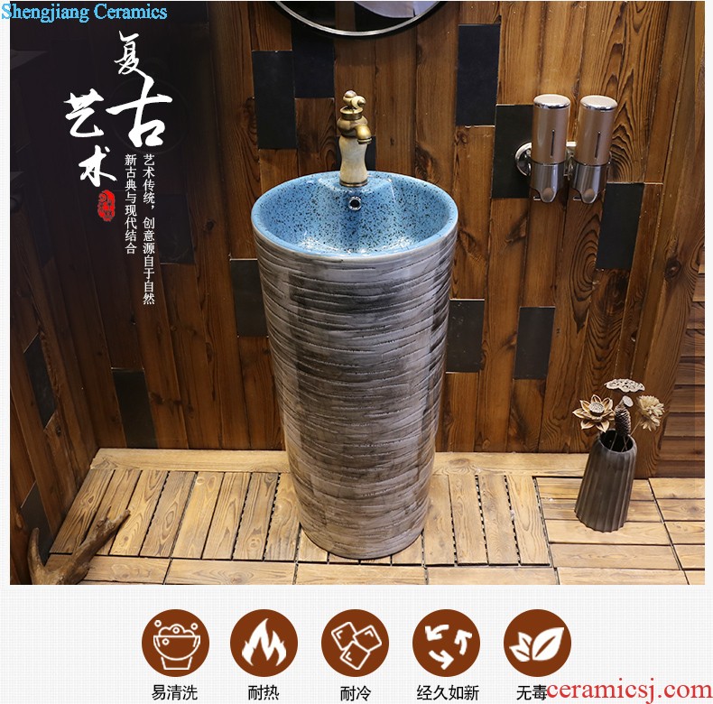 Jia depot ceramic column type lavatory toilet lavabo integrated basin basin of the balcony floor pillar