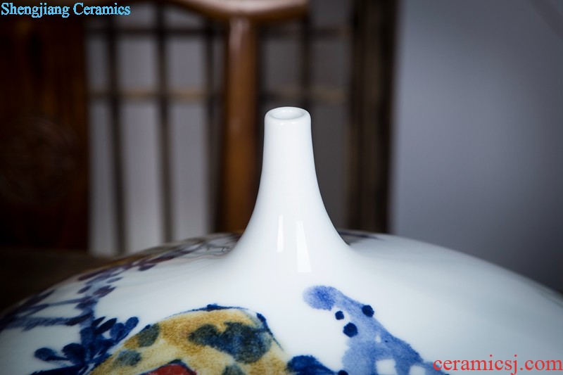 Huai embellish, jingdezhen lotus flower vase vase hand-painted porcelain vase freehand brushwork in traditional Chinese classical fashion home decoration furnishing articles