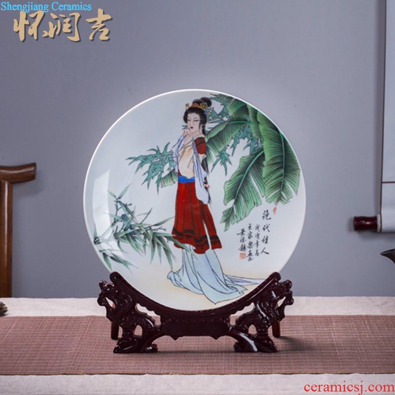 Jingdezhen ceramics vase hand-painted Yellow lotus pond fragrant flower arrangement, the sitting room of Chinese style household decorative furnishing articles